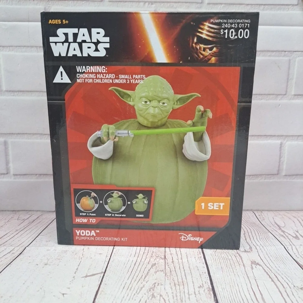 Star Wars Yoda Pumpkin Decorating Kit Halloween Gemmy- Disney New 2015